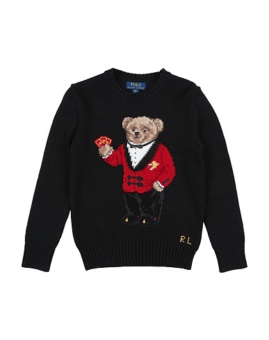 POLO RALPH LAUREN Jumper LS CN LNY BR-SWEATER-PULLOVER
 Black 100% Cotton, Wool, Viscose
