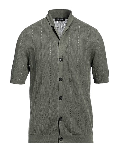 +39 MASQ Cardigan Military green 75% Linen, 25% Cotton