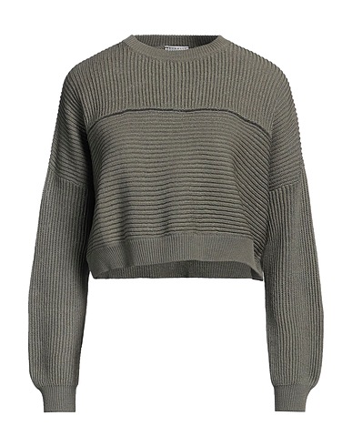 BRUNELLO CUCINELLI Sweater Military green 100% Cotton, Brass