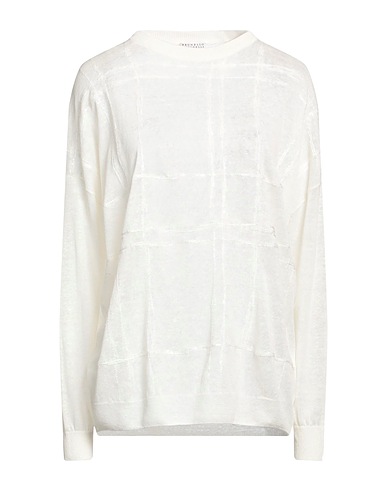 BRUNELLO CUCINELLI Jumper Ivory 85% Linen, 15% Polyamide