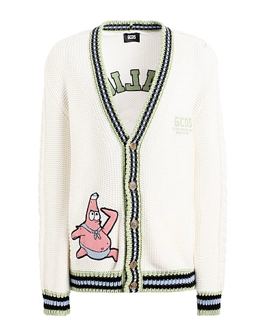GCDS Cardigan White 100% Cotton