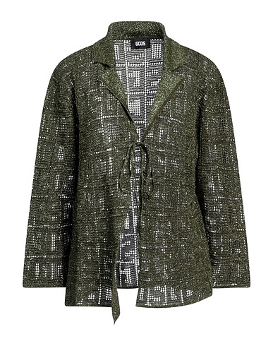 GCDS Cardigan Military green 70% Viscose, 15% Polyester, 15% Metal