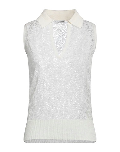BALLANTYNE Maglia Gilet Bianco 100% Lino