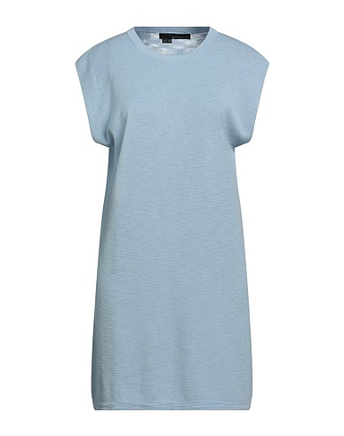 360SWEATER Short dress Light blue 100% Cotton