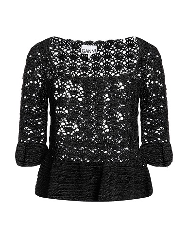 GANNI Sweater NERO 62% Polyamide, 38% Metallic fiber