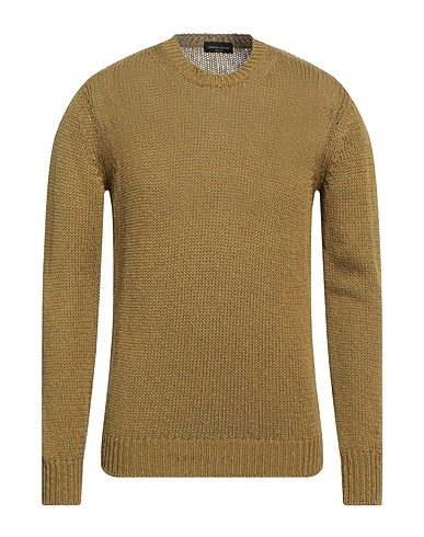 ROBERTO COLLINA Jumper Military green 77% Cotton, 23% Linen