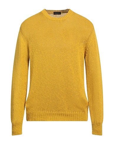 ROBERTO COLLINA Sweater Mustard 77% Cotton, 23% Linen