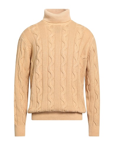 FILIPPO DE LAURENTIIS Polo neck Beige 75% Merino Wool, 15% Silk, 10% Cashmere