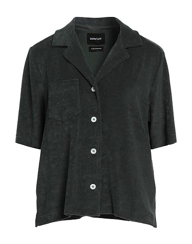 HOWLIN' Solid colour shirts & blouses Dark green 80% Cotton, 20% Polyester
