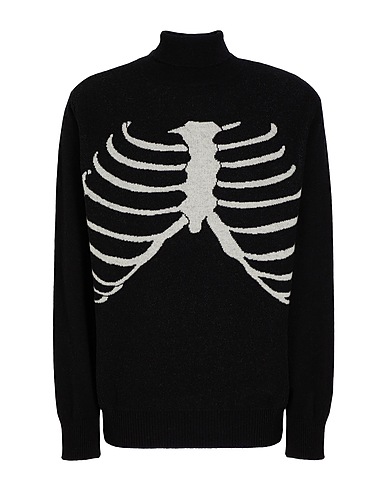 8 by YOOX Dolcevita WOOL BLEND JACQUARD KNIT TURTLE NECK
 Nero 70% Lana riciclata, 25% Poliammide riciclato, 5% Altre Fibre