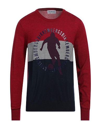 BIKKEMBERGS Sweater Burgundy 50% Acrylic, 50% Wool