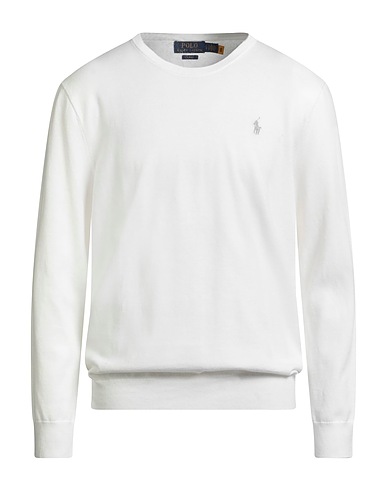 POLO RALPH LAUREN Pullover SLIM FIT TEXTURED COTTON SWEATER
 Bianco 100% Cotone
