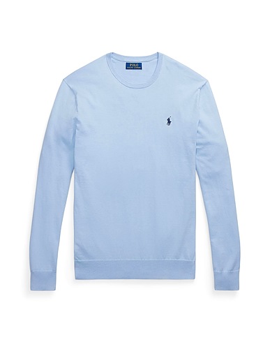 POLO RALPH LAUREN Jumper SLIM FIT TEXTURED COTTON SWEATER
 Light blue 100% Cotton