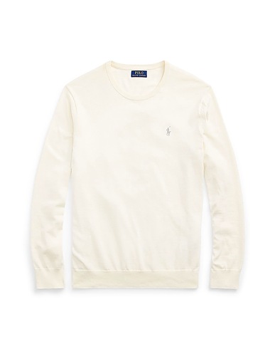 POLO RALPH LAUREN Sweater SLIM FIT TEXTURED COTTON SWEATER
 Ivory 100% Cotton