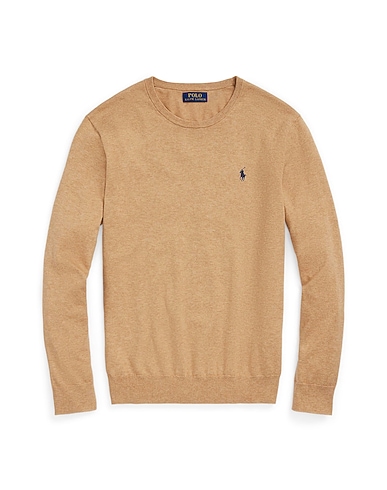 POLO RALPH LAUREN Jumper SLIM FIT TEXTURED COTTON SWEATER
 Camel 100% Cotton