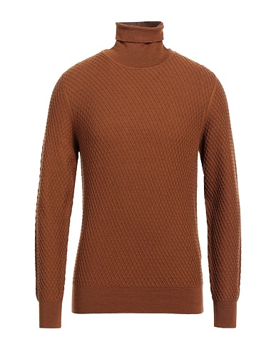 BROOKSFIELD Rollkragenpullover Braun 100% Schurwolle