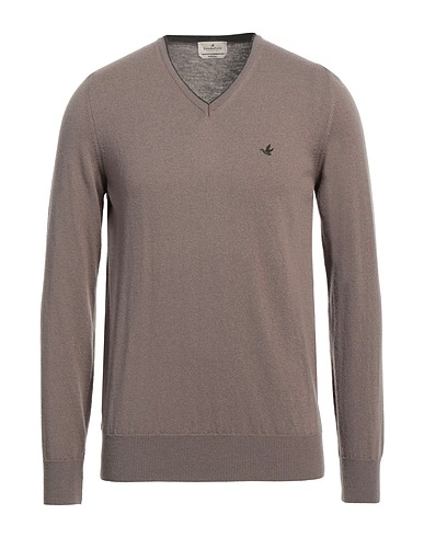 BROOKSFIELD Pullover Khaki 100% Schurwolle