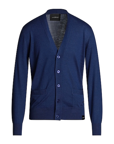 JOHN RICHMOND Cardigan Navy blue 50% Merino Wool, 50% Acrylic