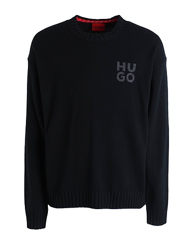 HUGO Jumper Black 80% Virgin Wool, 20% Polyamide