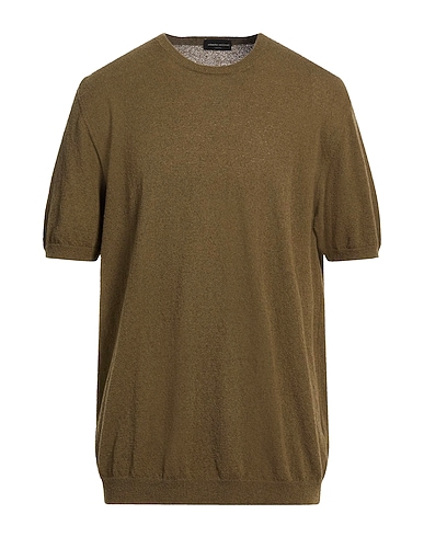 ROBERTO COLLINA Jumper VERDE MILITARE 70% Cotton, 30% Polyamide