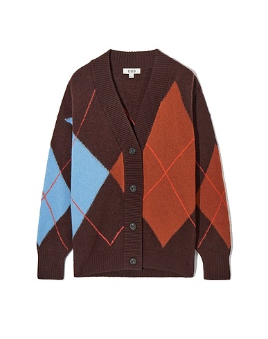 COS Strickjacke Mittelbraun 100% Wolle