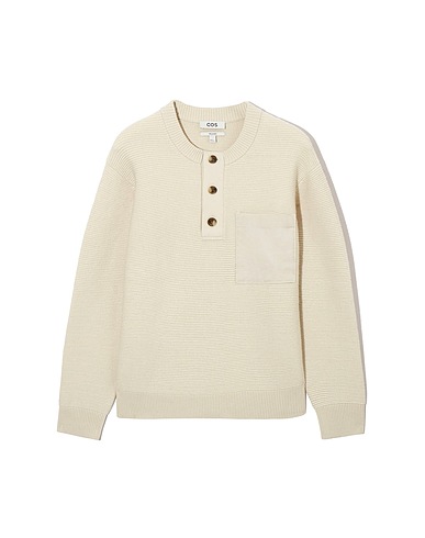 COS Sweater Cream 75% Cotton, 13% Wool, 6% Cashmere, 5% Polyamide, 1% Elastane