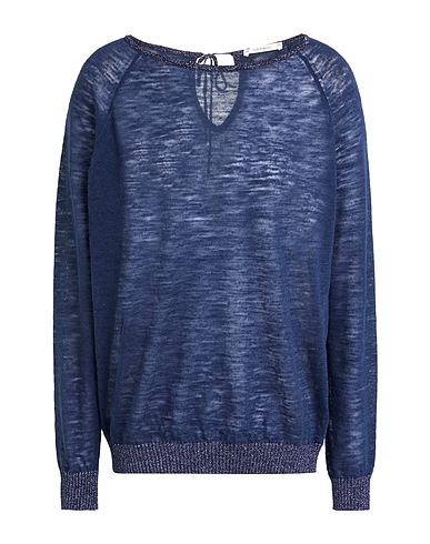 MALÌPARMI Sweater Navy 33% Linen, 33% Polyester, 28% Viscose, 6% Lurex®