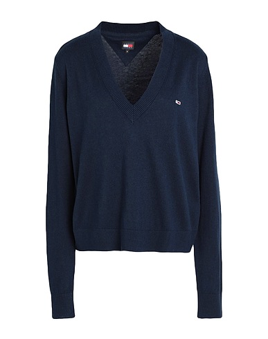 TOMMY JEANS Jumper Midnight blue 53% Cotton, 40% Viscose, 7% Polyamide