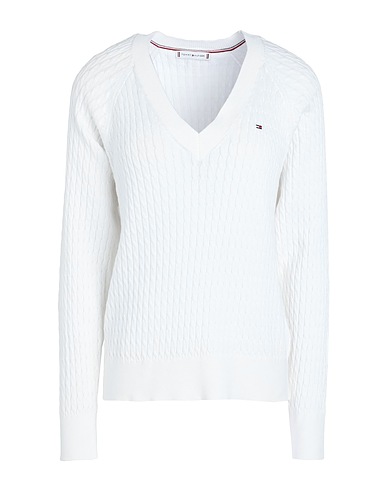 TOMMY HILFIGER Pullover Bianco 100% Cotone