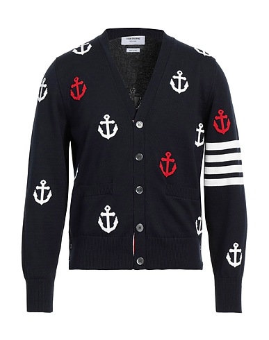 THOM BROWNE Cardigan Midnight blue 100% Cotton
