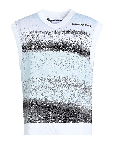 CALVIN KLEIN JEANS Γιλέκο από πλεκτό ύφασμα Μπλε του ουρανού 100% Βαμβάκι