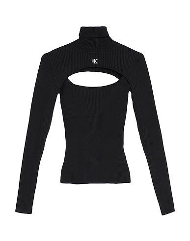 CALVIN KLEIN JEANS Cuello alto Negro 80% Algodón, 17% Poliamida, 3% Elastán