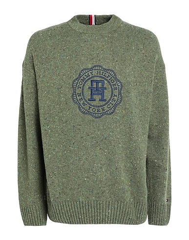 TOMMY HILFIGER Jumper Military green 60% Wool, 20% Polyamide, 20% Viscose
