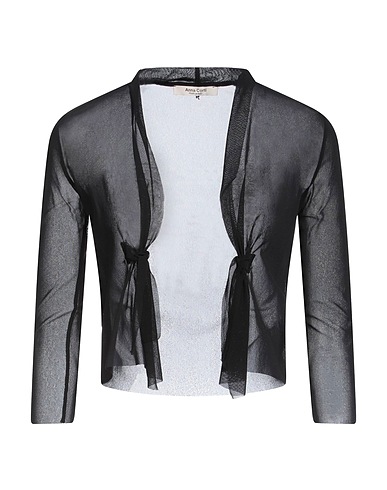 ANNA CORTI Cardigan Black 95% Viscose, 5% Elastane