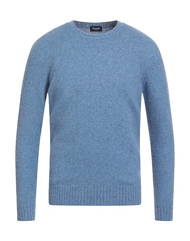 DRUMOHR Pullover Taubenblau 100% Lammwolle