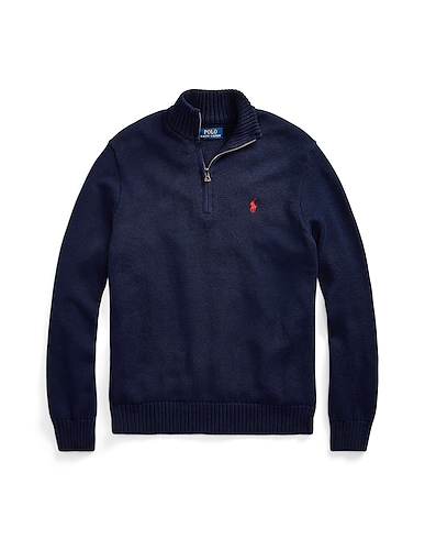 POLO RALPH LAUREN Jersey  COTTON QUARTER-ZIP SWEATER 
 Azul marino 100% Algodón