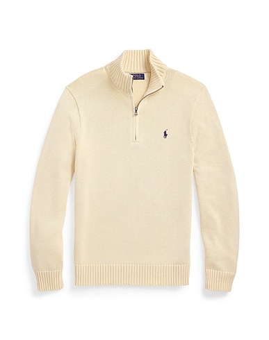POLO RALPH LAUREN Jersey  COTTON QUARTER-ZIP SWEATER 
 Marfil 100% Algodón