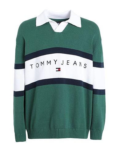 TOMMY JEANS Jumper Green 100% Cotton