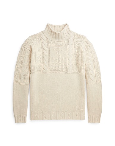 POLO RALPH LAUREN Водолазка ANCHOR ARAN-KNIT WOOL-BLEND SWEATER
 Слоновая кость 80% Шерсть, 20% Переработанный Нейлон