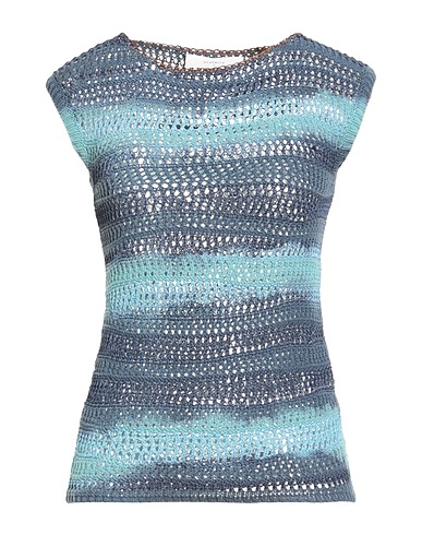 BEATRICE .B Sleeveless sweater Slate blue 75% Cotton, 25% Viscose