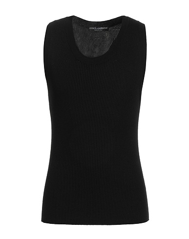 DOLCE&GABBANA Sleeveless sweater Black 100% Virgin Wool