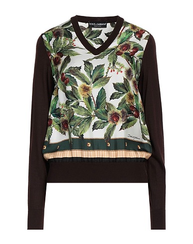 DOLCE&GABBANA カシミヤニット ダークブラウン カシミヤ 60% / シルク 40%