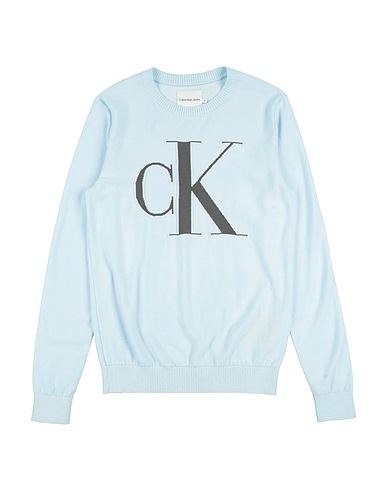 CALVIN KLEIN JEANS Jumper Sky blue 100% Cotton