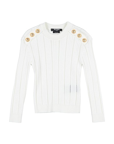 BALMAIN Pullover Off white 57% Cotone, 43% Viscosa