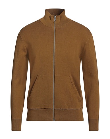LIU •JO MAN Pullover mit Zipper  Kamel 100% Baumwolle