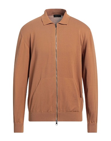 ROBERTO COLLINA Cardigan Camel 100% Coton
