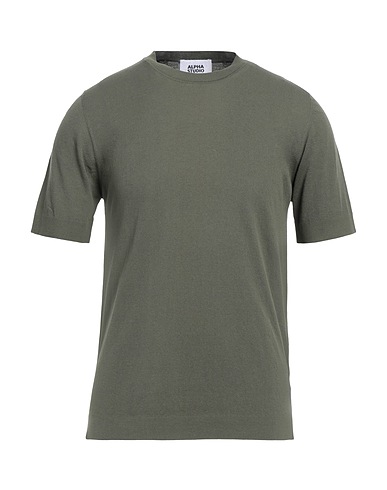 ALPHA STUDIO Jumper Military green 82% Cotton, 18% Polyester