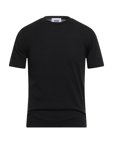 ALPHA STUDIO Jumper Black 82% Cotton, 18% Polyester