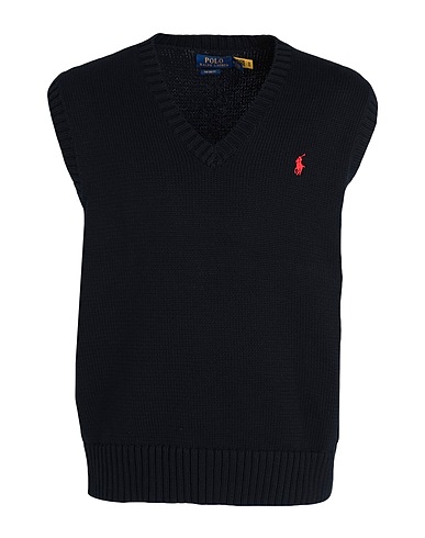 POLO RALPH LAUREN Jumper BIG FIT COTTON SWEATER VEST
 Black 100% Cotton