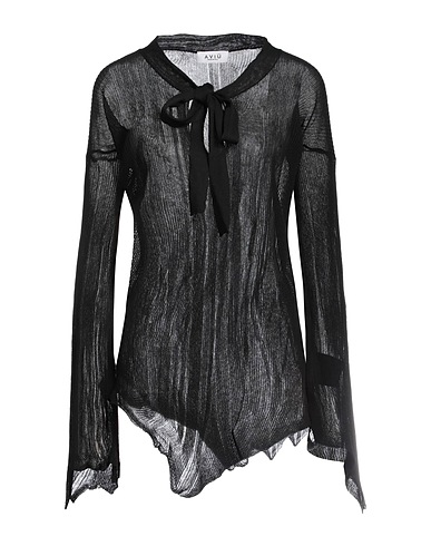 AVIÙ Jumper Black 55% Silk, 45% Cotton